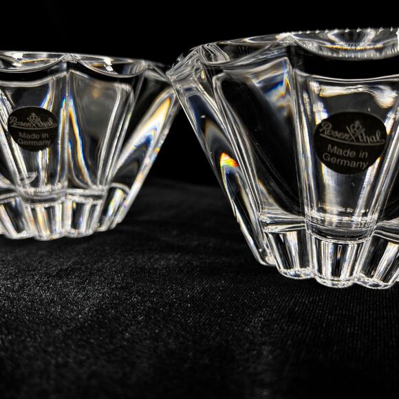 Vintage Pair of Rosenthal Crystal Votive Candle Holders Made in Germany 5.5" - Picture 2 of 7